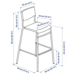 Обеденный набор Ikea Haverud/Stig 2 барных стула 105cm (Черный/Черный) Thumb