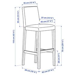 Set masa scaune Ikea Nordviken/Bergmund/Gunnared 75cm 1+4 (Negru/Gri mediu) Thumb
