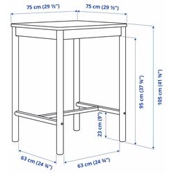 Set masa scaune Ikea Ronninge 4 scaune de bar (Mesteacan) Thumb