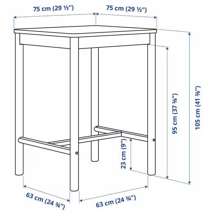 Set masa scaune Ikea Ronninge 4 scaune de bar (Mesteacan)