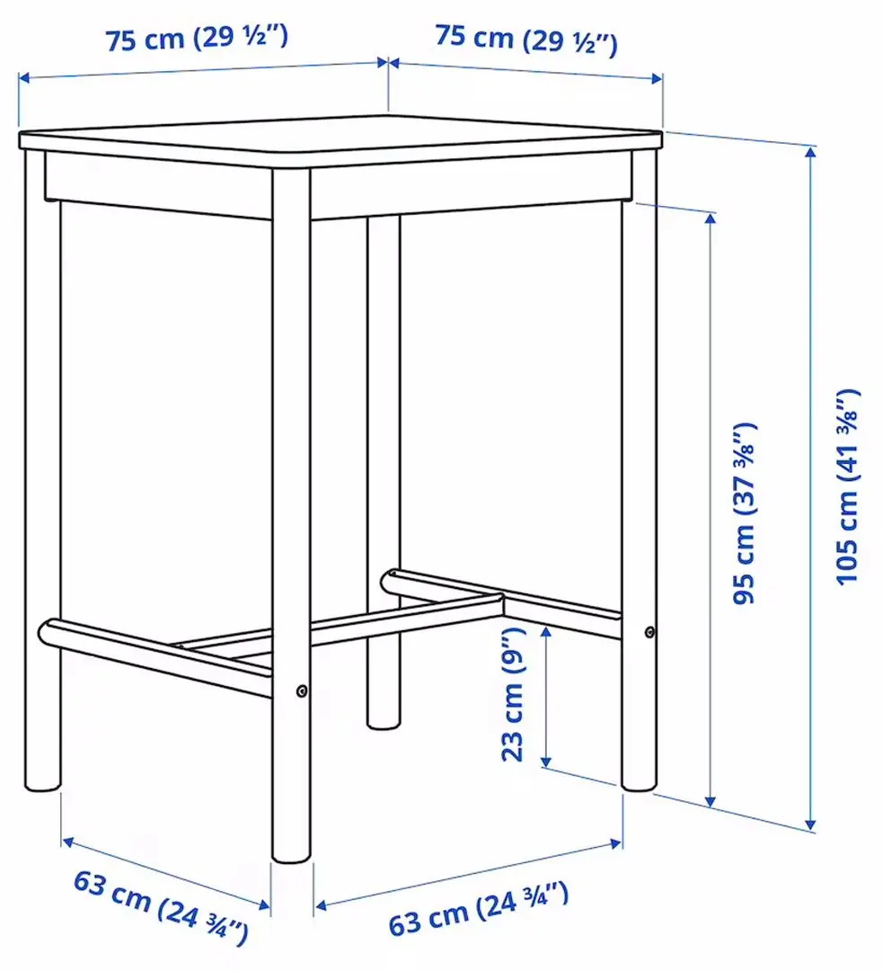 Обеденный набор Ikea Ronninge 4 барных стула (Береза)