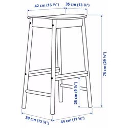 Set masa scaune Ikea Ronninge 4 scaune de bar (Mesteacan) Thumb