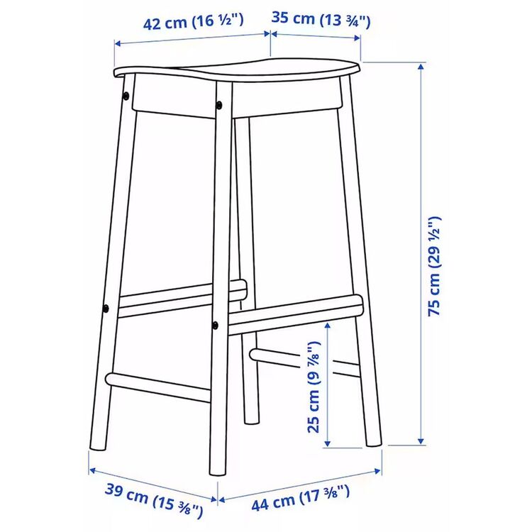 Set masa scaune Ikea Ronninge 4 scaune de bar (Mesteacan)