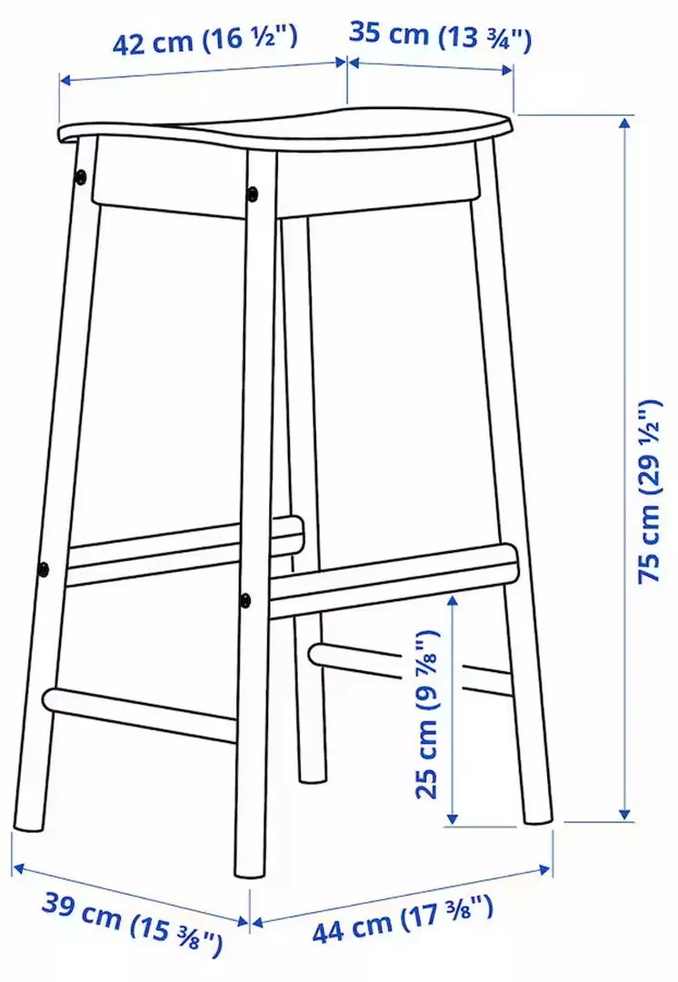 Обеденный набор Ikea Ronninge 4 барных стула (Береза)
