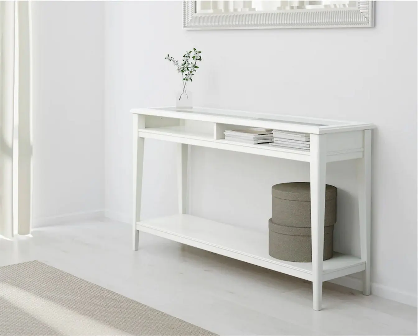 Consola Ikea Liatorp sticla 133x37 (Alb) - 3