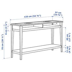 Consola Ikea Liatorp sticla 133x37 (Alb) Thumb