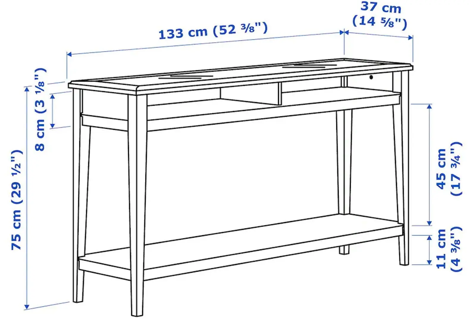 Consola Ikea Liatorp sticla 133x37 (Alb) - 2