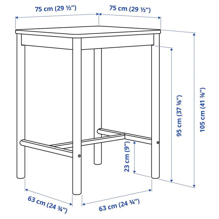 Masa de bar Ikea Ronninge 75x75 (Mesteacan)
