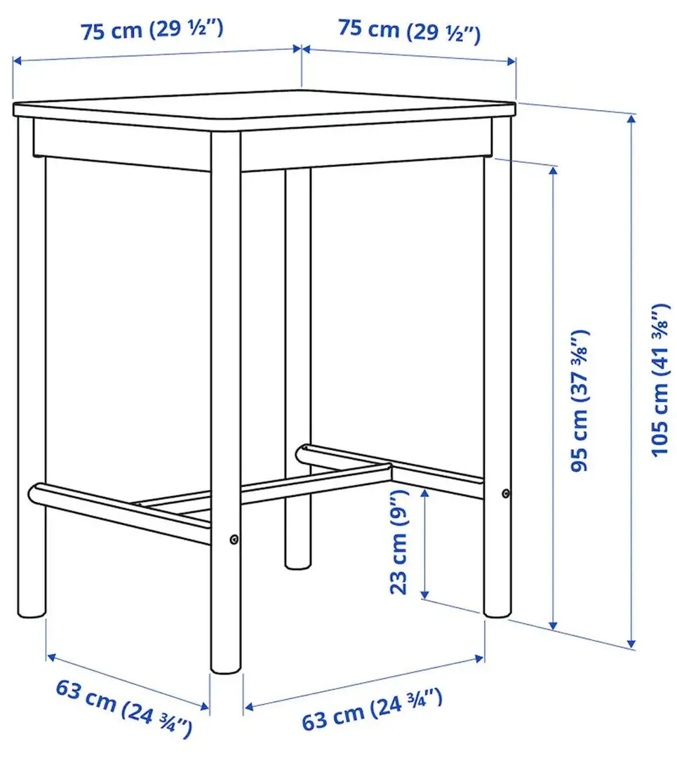 Masa de bar Ikea Ronninge 75x75 (Mesteacan)