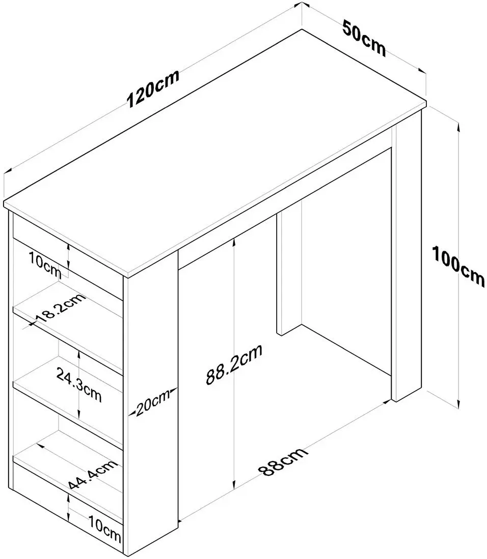Masa de bar Mirage Meble JA103 (White/Walnut)