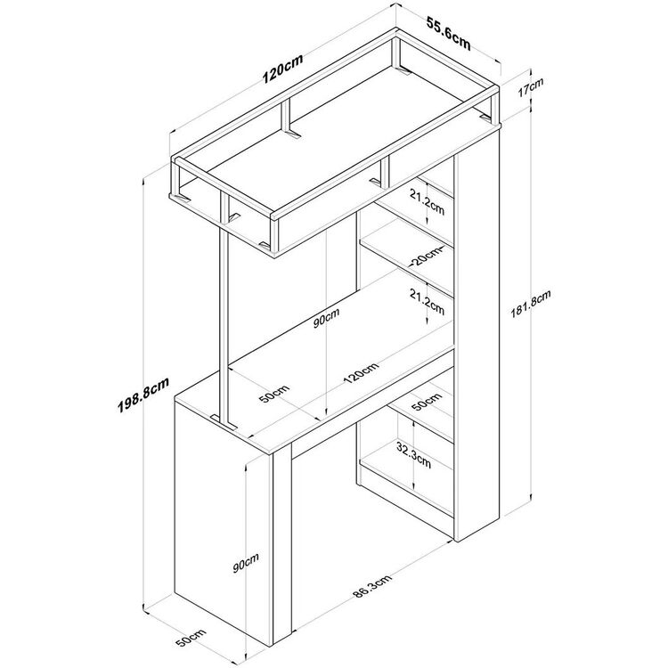 Masa de bar Mirage Meble JA117 (Walnut)