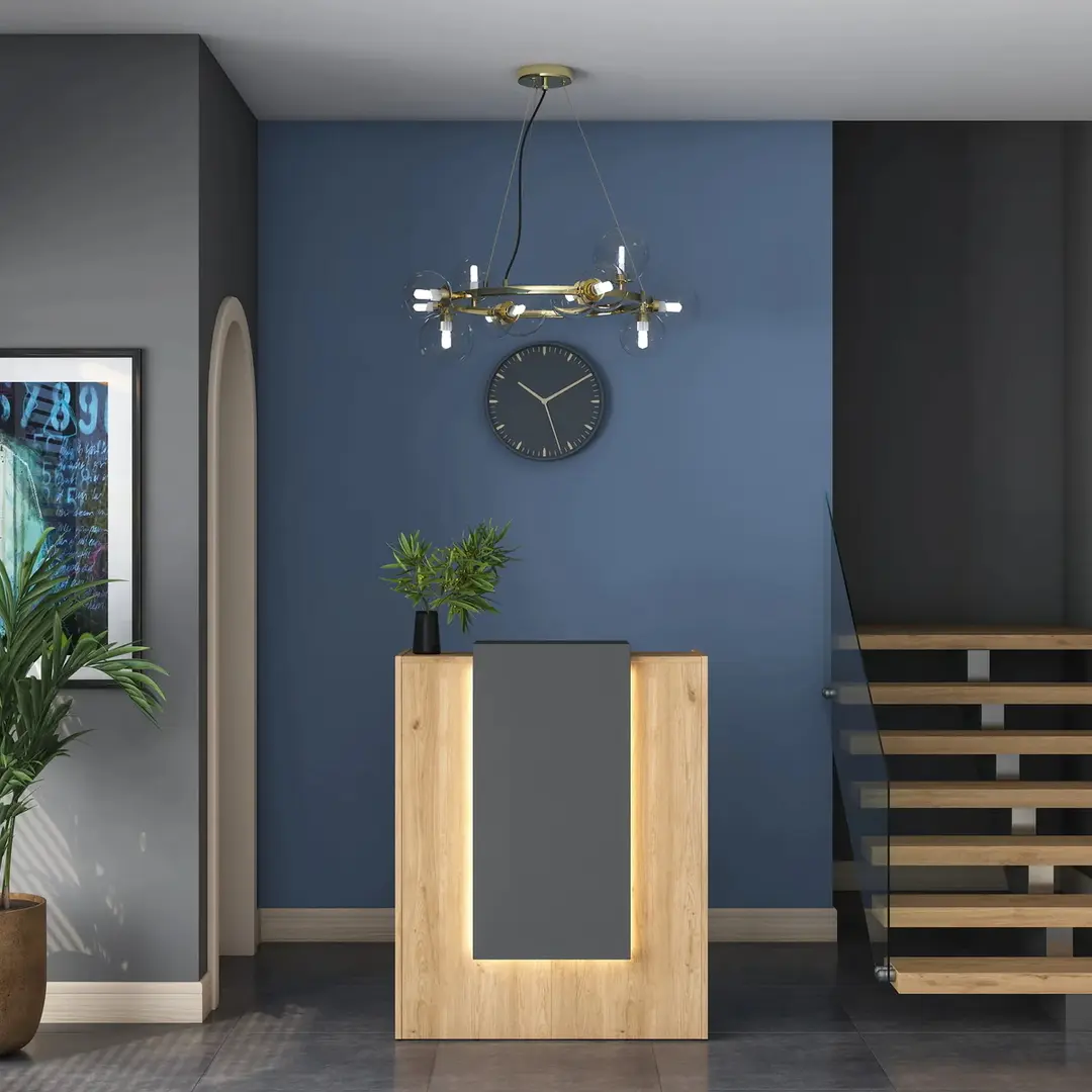 Стол-ресепшн Mirage Meble MA101 LED (Walnut/Dark Grey)