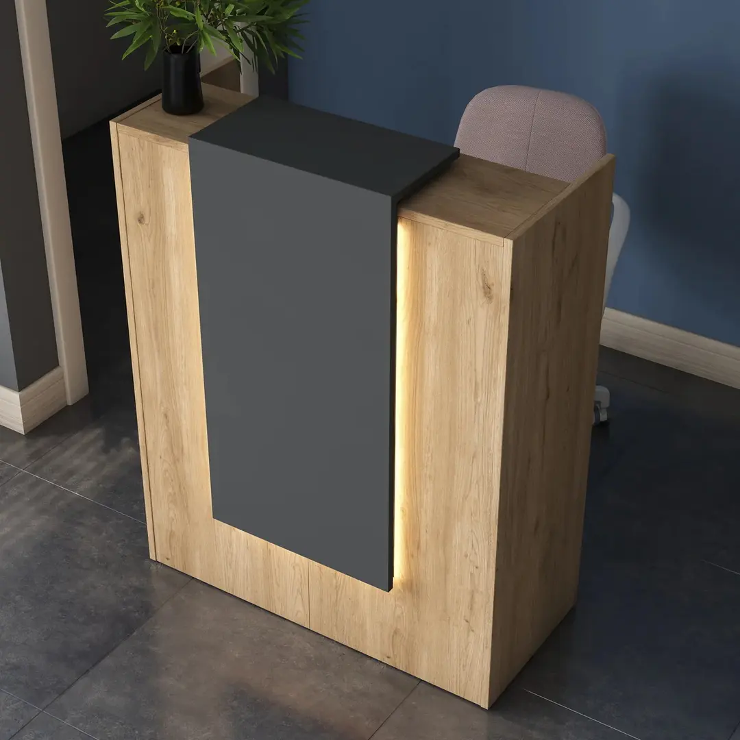 Стол-ресепшн Mirage Meble MA101 LED (Walnut/Dark Grey)