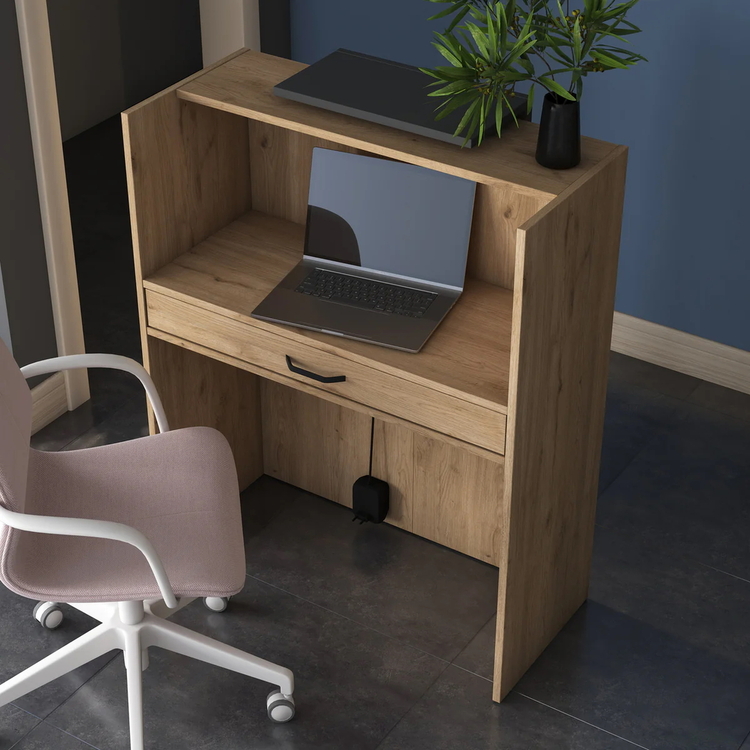 Стол-ресепшн Mirage Meble MA101 LED (Walnut/Dark Grey)