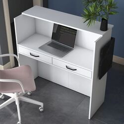 Стол-ресепшн Mirage Meble MA102 LED (White/Marble Black) Thumb