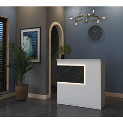 Стол-ресепшн Mirage Meble MA102 LED (White/Marble Black)