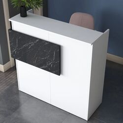 Стол-ресепшн Mirage Meble MA102 LED (White/Marble Black) Thumb