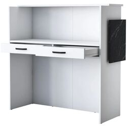 Стол-ресепшн Mirage Meble MA102 LED (White/Marble Black) Thumb