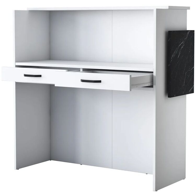 Стол-ресепшн Mirage Meble MA102 LED (White/Marble Black)