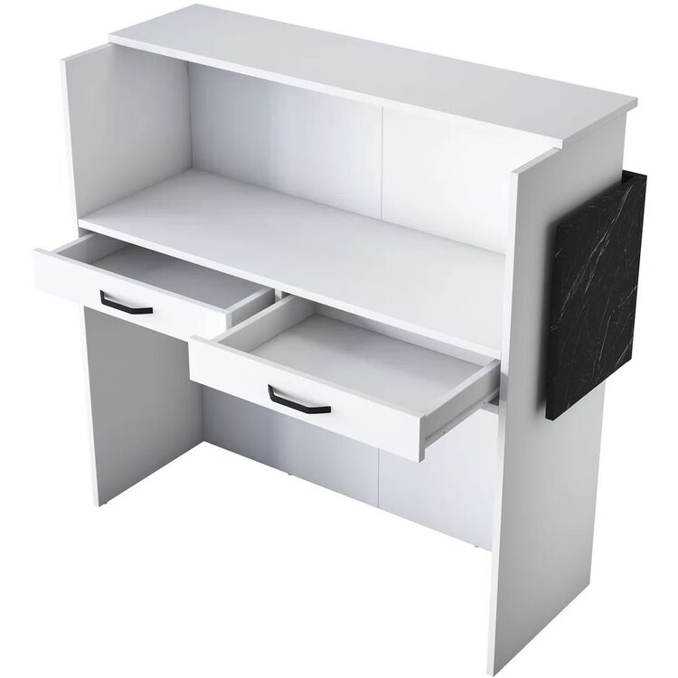 Стол-ресепшн Mirage Meble MA102 LED (White/Marble Black)