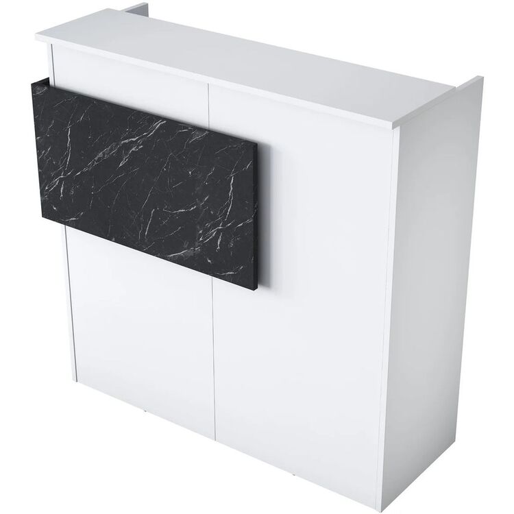 Стол-ресепшн Mirage Meble MA102 LED (White/Marble Black)
