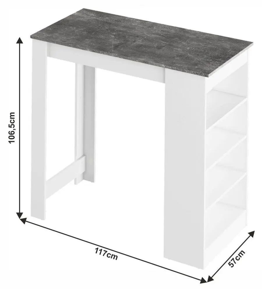 Стол Mobhaus Austen (White/Conctere)