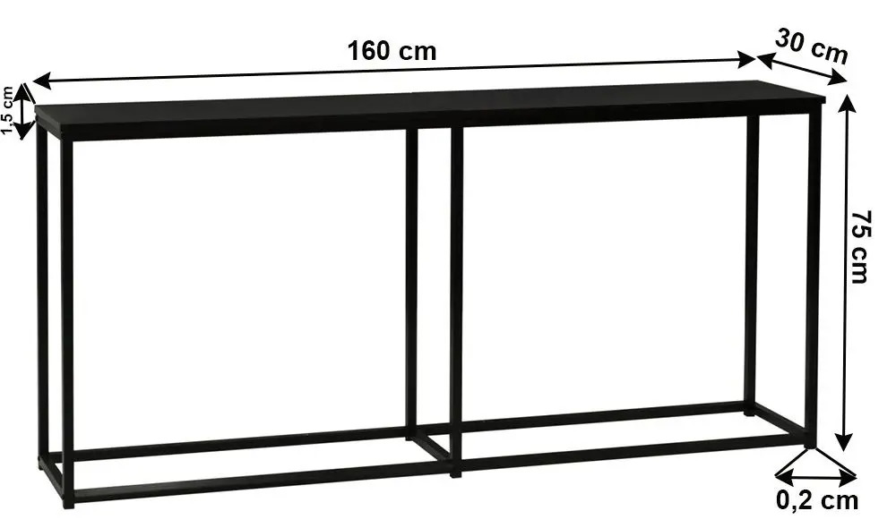 Консольный стол Mobhaus Busta (Dark Graphite/Black)