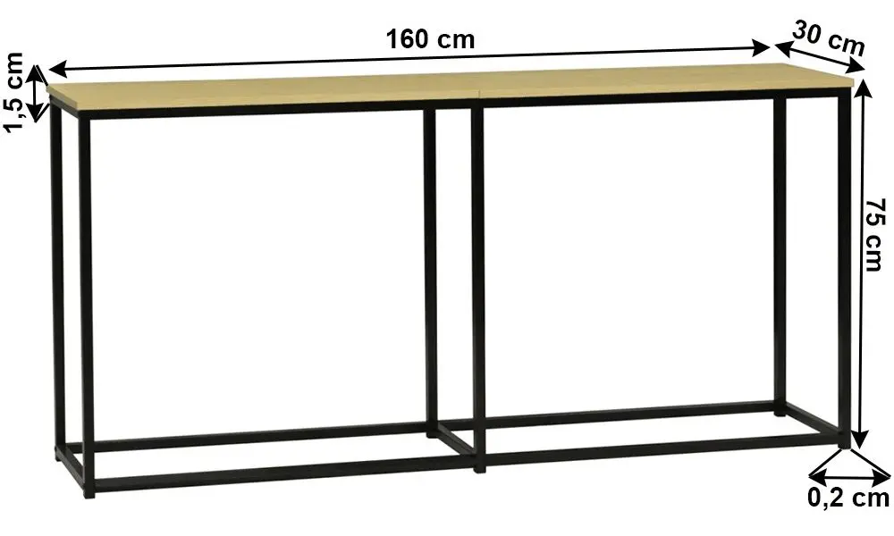 Masa auxiliara Mobhaus Busta (Oak/Black)