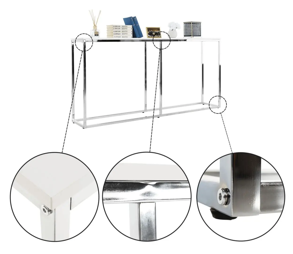 Masa auxiliara Mobhaus Kornis (White/Chrome) - 3