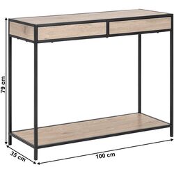 Masa auxiliara Tempo Kondela Nartan (Oak/Black) Thumb