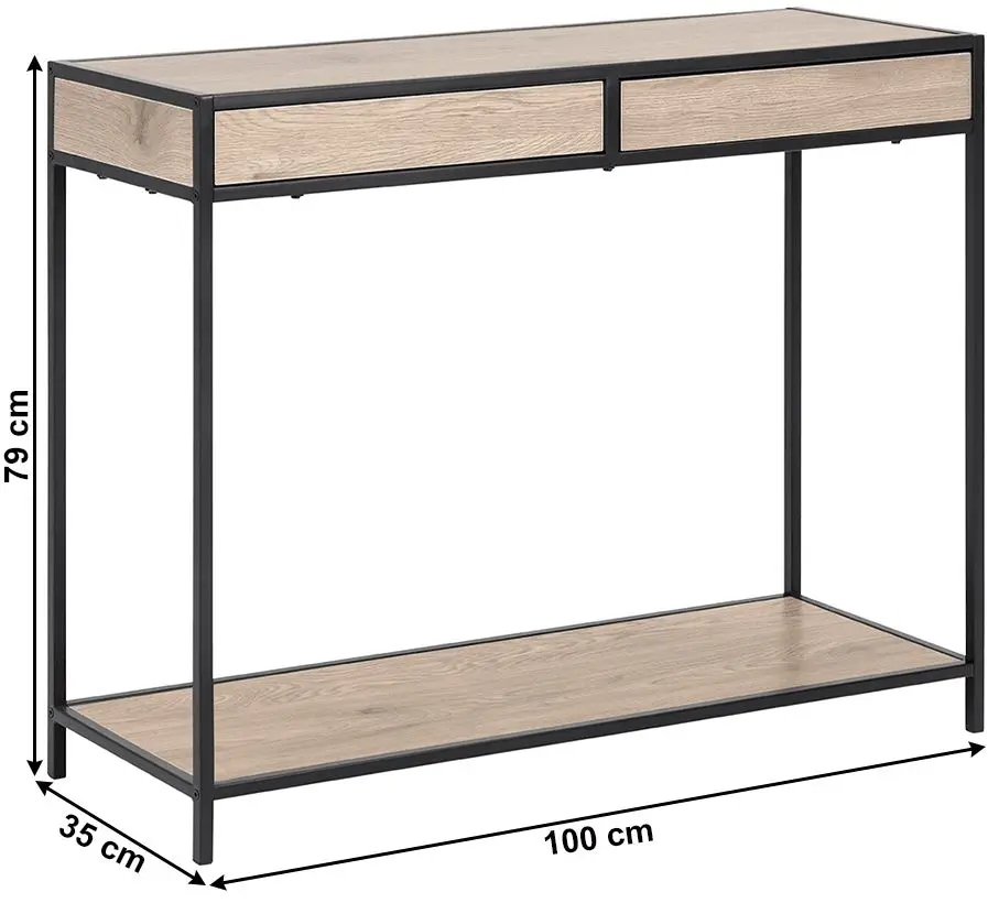 Masa auxiliara Tempo Kondela Nartan (Oak/Black) - 3