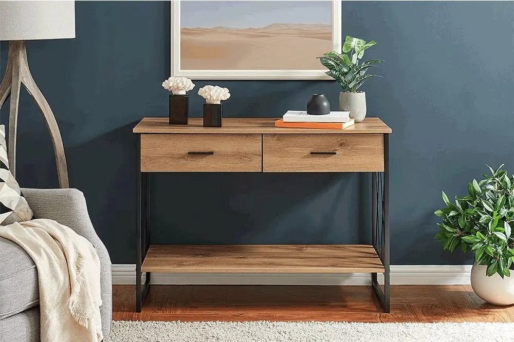 Masa auxiliara Tempo Kondela Nevan (Oak/Black) - 4