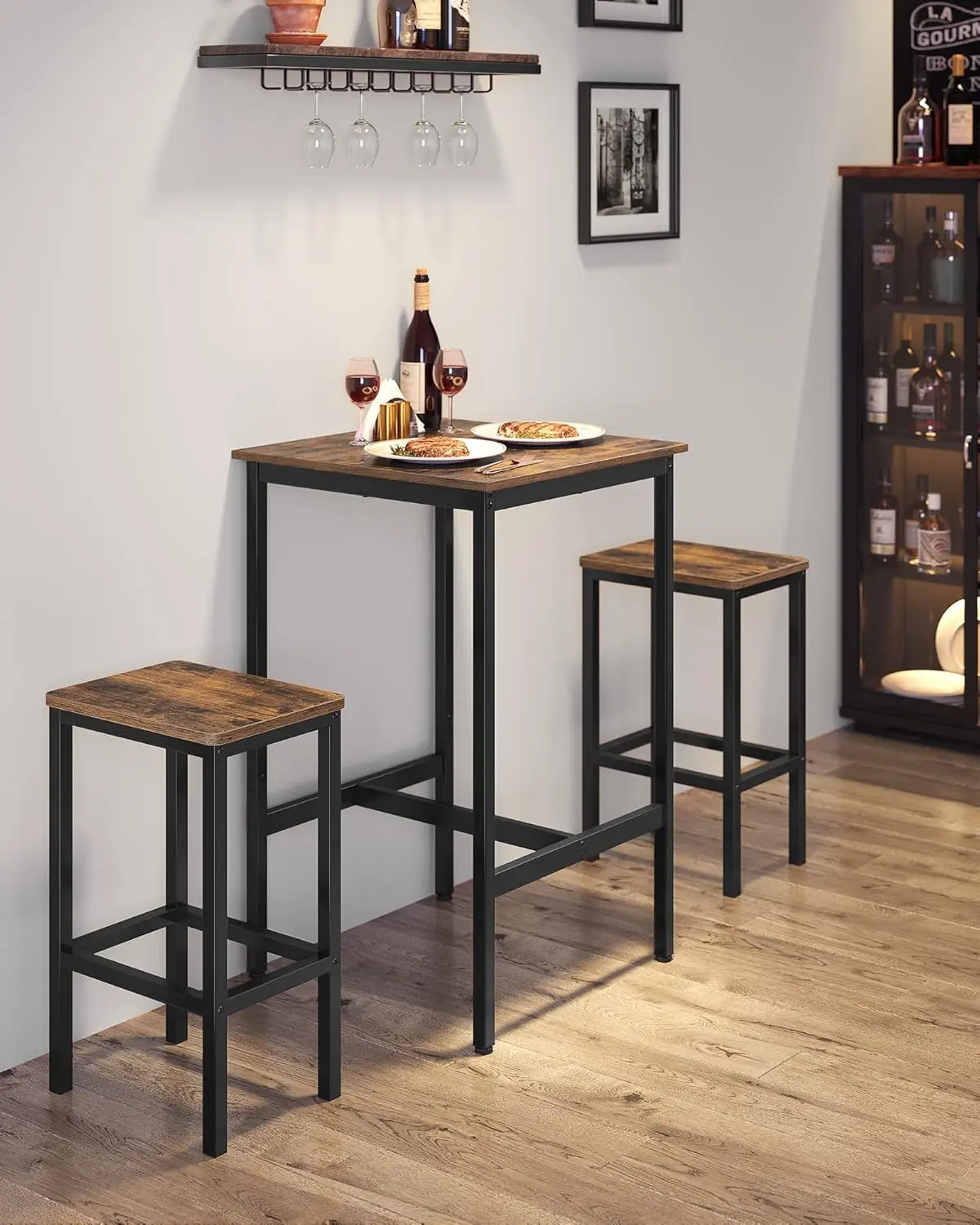 Masa de bar Vasagle LBT25X (Rustic Brown/Black)