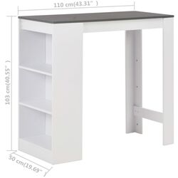 Барный стол VidaXL 280216 (White/Grey) Thumb