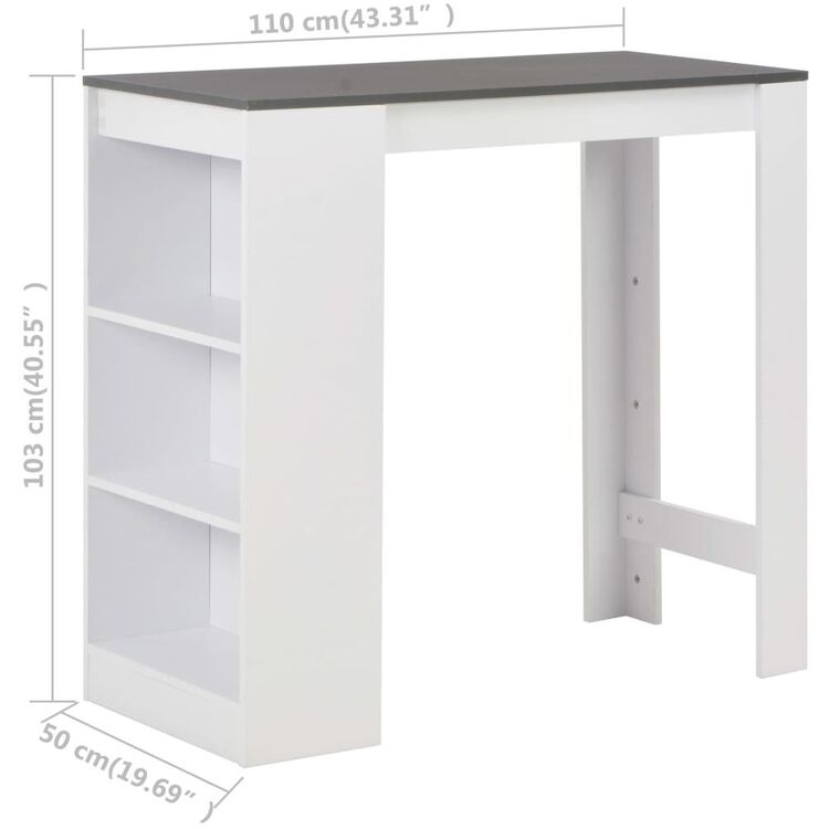Барный стол VidaXL 280216 (White/Grey)