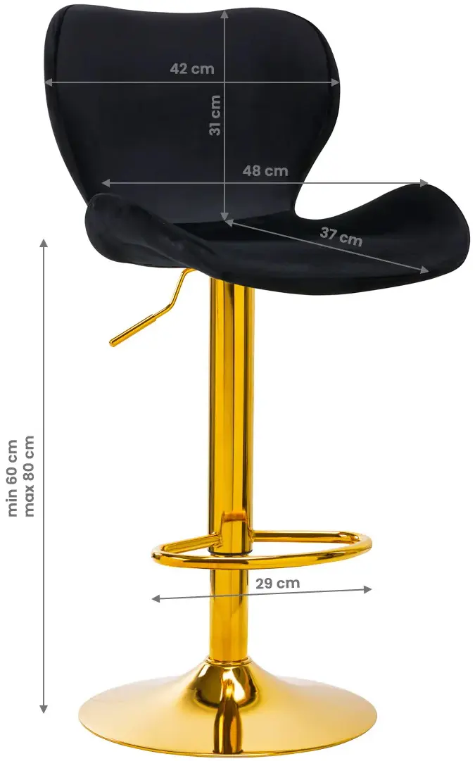 Барный стул 4Rico QS-B15 141185 Velvet (Black/Gold)
