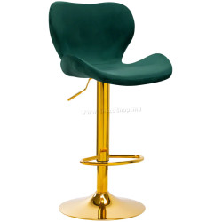 Scaun de bar 4Rico QS-B15 141187 Velvet (Green/Gold)