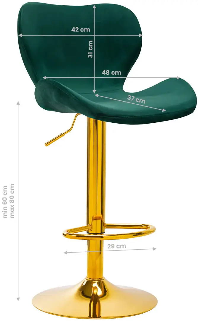 Барный стул 4Rico QS-B15 141187 Velvet (Green/Gold)