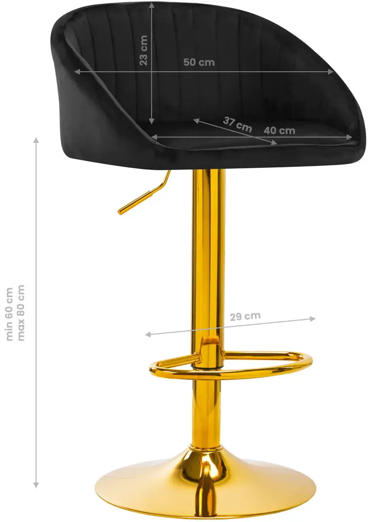 Барный стул 4Rico QS-B16g 141188 Velvet (Black/Gold)