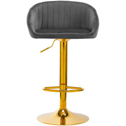 Scaun de bar 4Rico QS-B16G 141189 Velvet (Dark Gray/Gold) Thumb