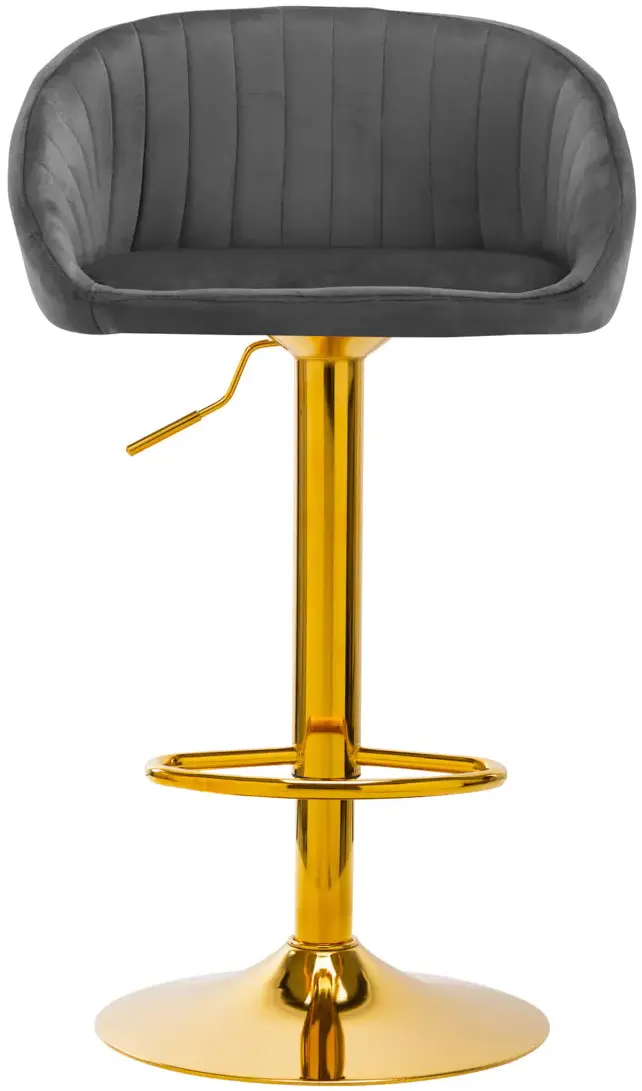 Scaun de bar 4Rico QS-B16G 141189 Velvet (Dark Gray/Gold)