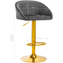 Scaun de bar 4Rico QS-B16G 141189 Velvet (Dark Gray/Gold) Thumb