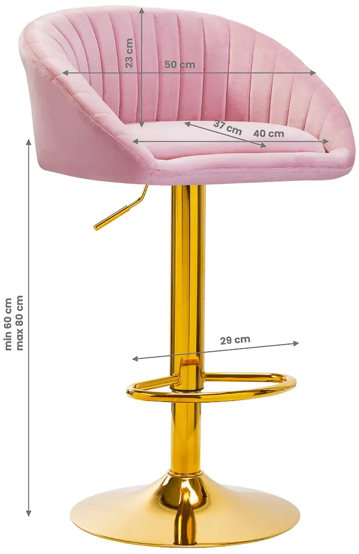 Барный стул 4Rico QS-B16G 150120 (Pink/Gold)