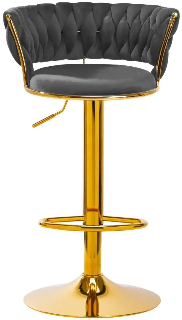Барный стул 4Rico QS-B313a 147825 Velvet (Dark Gray/Gold)