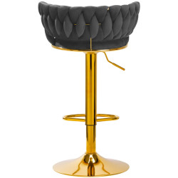 Барный стул 4Rico QS-B313a 147825 Velvet (Dark Gray/Gold) Thumb