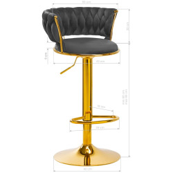 Барный стул 4Rico QS-B313a 147825 Velvet (Dark Gray/Gold) Thumb