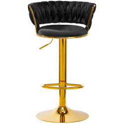 Scaun de bar 4Rico QS-B313a 147826 Velvet (Black/Gold) Thumb