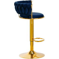 Scaun de bar 4Rico QS-B313a 147827 Velvet (Dark Blue/Gold) Thumb