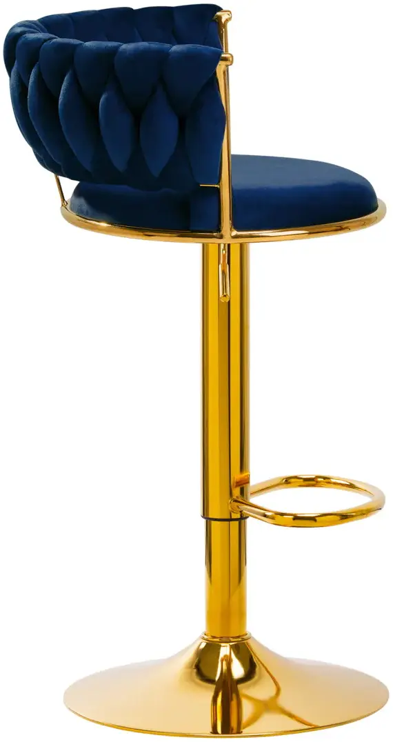 Scaun de bar 4Rico QS-B313a 147827 Velvet (Dark Blue/Gold)