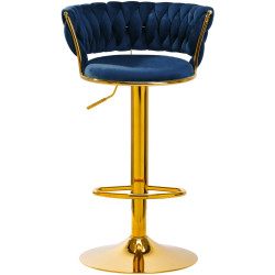 Scaun de bar 4Rico QS-B313a 147827 Velvet (Dark Blue/Gold) Thumb